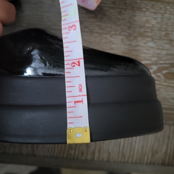 NWT Leather Double Stack Platform Mary Jane Pump - Picture 9 of 12